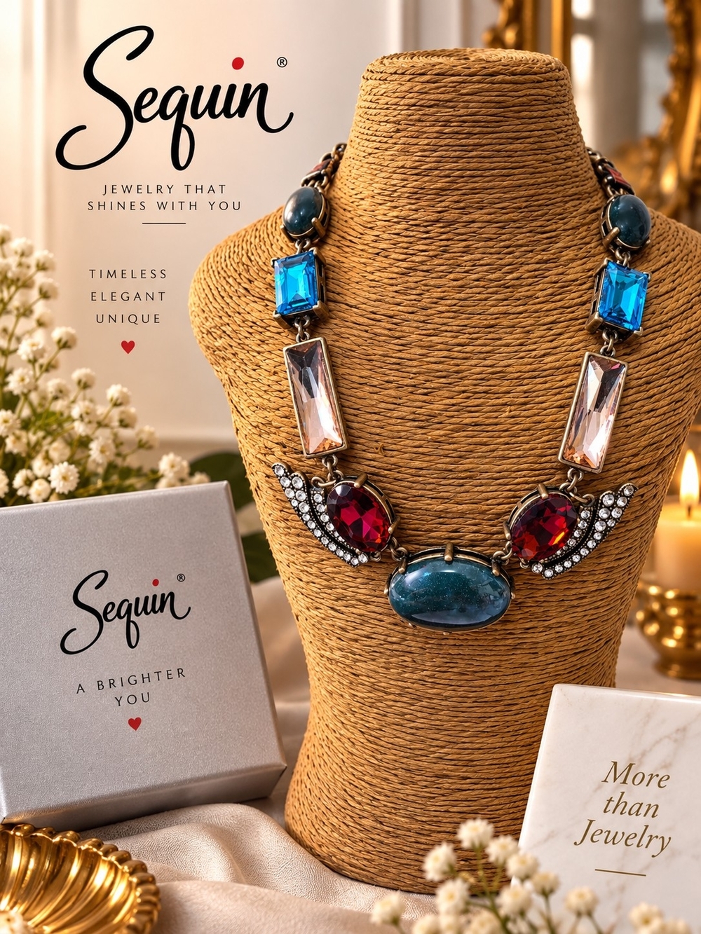 Multicolor Statement Necklace - Elegant Women’s Jewelry